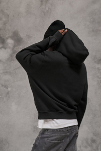 Trending 500gsm Heavyweight <b>Pullover</b> Hoodie Woven Digital Print Drop Shoulder baggy hoodie No Strings Regular Fit <b>Men</b> Hoodie - Product Image 4