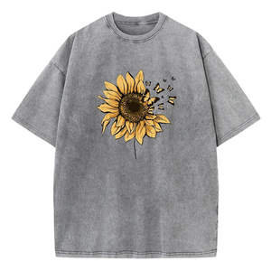 DISCOVER-IMPEX 2026 Camiseta Vintage para Hombre con Estampado de Girasol, Estilo Oversize, Algodón, Casual, Streetwear, Moda de Verano - Product Image 3