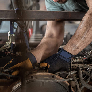 Custom Leather Mechanic Work <b>Gloves</b> Cut Resistant TPR Impact Safety <b>Gloves</b> <b>Touchscreen</b> Tactical Industrial Mechanical <b>Gloves</b> - Product Image 5