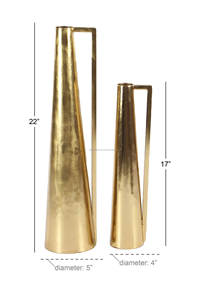 S/2 Gold Metal <b>Vases</b> With Handles <b>Small</b> Flower <b>Vase</b> Set of 2 Taper <b>Vase</b> for Wedding Table Centerpiece Decorations, Home Decor - Product Image 4