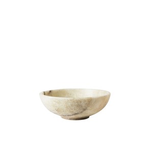 Bol sur piédestal en marbre beige naturel de luxe, fait main, plat à fruits sur pied, centre de table moderne et minimaliste pour hôtel et mariage - Product Image 3