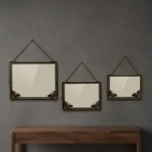 Artisan Design Pf1130b Rectangular Brass/Glass Picture <b>Frame</b> Butterfly Corner Decor Hanging Chain Wall <b>Photo</b> <b>Frame</b> Uttar Pradesh - Product Image 2