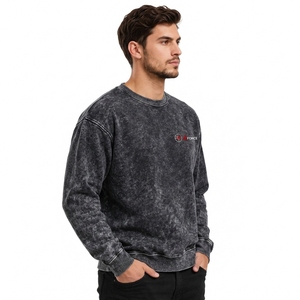 Sudadera Oversize de Cuello Redondo para Hombre con Acabado Vintage Lavado al Ácido, Tejido de Algodón Pesado y Comodidad Superior - Product Image 4