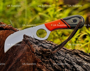 มีดล่าสัตว์ UA Supplies ใบมีดเหล็กกล้าไร้สนิมเกรดอุตสาหกรรม ปลายแหลม ด้ามไม้แบบมีรูสำหรับนิ้ว ขนาด 7.5 นิ้ว - Product Image 5