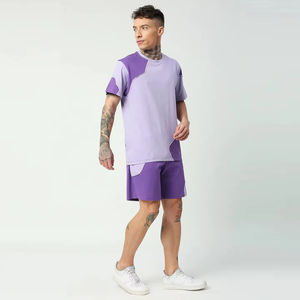 Wholesale Mens Cotton Shorts <b>Set</b> Custom Logo Matching T Shirt Summer Casual Streetwear Two Piece Clothing Manufacturer - Product Image 4