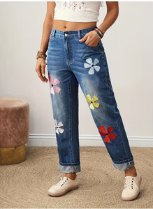Jeans de Mezclilla de Cintura Alta y Pierna Recta para Mujer, Corte Regular, Sin Elástico, Estilo Casual, Largos, Marca TRIBON SPORTS - Product Image 2