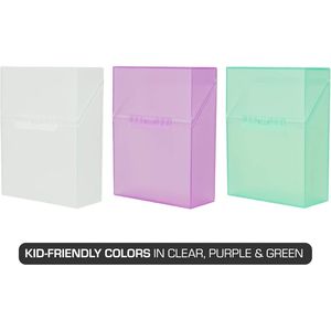 Scatola per pastelli da 16 pezzi, contenitori in plastica trasparente, viola e verde con coperchio incernierato e chiusura a scatto, i colori possono variare - Product Image 3