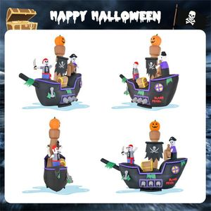 Barca Pirata Gonfiabile per Decorazioni di Halloween da Giardino, 2,1 m con Luci LED e Ventilatore Inclusi - Product Image 2