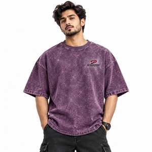 T-shirts décontractés pour hommes, coupe ample et confortable, design premium, tissu doux, effet délavé à l'acide. - Product Image 4
