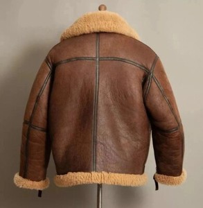 Chaqueta de Piel de Oveja de Diseño para Hombre, Prenda Exterior de Lujo, Chaqueta de Piel de Oveja Estilo Shearling, Cálida y Resistente - Product Image 6