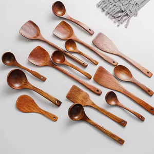 Juego de Cucharas de Madera Natural de 1 Pieza, Hechas a Mano, Pulimentadas, Color Marrón, Utensilios de Cocina Ecológicos SOFIYA CRAFT, Aptas para Lavavajillas, Uttar Pradesh - Product Image 6