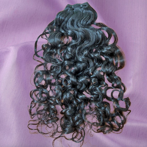 Cheveux vierges indiens 100 % naturels Remy non traités en vrac, noirs ondulés, pour permanente, toutes couleurs compatibles, trame double machine, OEM - Product Image 2