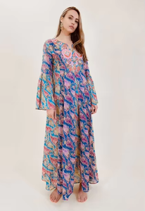 Hot Custom Summer Sweet Women Floral Printed Gown Dresses Bohemian Pattern <b>Kaftan</b> for Women Beach Dress for Women - Product Image 4