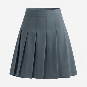 Minifalda Plisada para Mujer, Color Sólido, Cintura Regular, Tejido de Tela, Estilo para Todas las Temporadas - Product Image 1