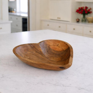 Classic Handmade Polished Wooden Heart Shape Eco-Friendly <b>Dinnerware</b> Server Dough Bowl U F INTERNATIONAL Most Selling Product - Product Image 5