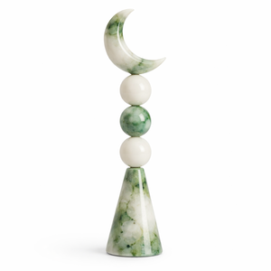 Nouvelle Arrivée : Sculpture en Résine Lune Croissante, Décoration de Table en Pierre de Quartz Naturelle pour la Maison, Figurine Unique en Résine pour Accent Décoratif - Product Image 5