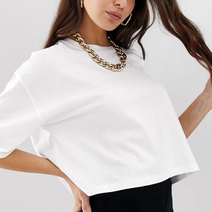 Camisetas cortas de color sólido al por mayor al mejor precio para mujer, camisetas cortas ajustadas de manga corta para mujer - Product Image 5