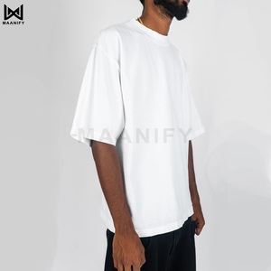 เสื้อยืดโอเวอร์ไซซ์สะพายไหล่ผ้าย้อมสีเสื้อผ้าขนาดใหญ่เสื้อยืดผ้าฝ้ายเฮฟวี่เวท - Product Image 5