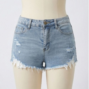 Shorts Vaqueros Rectos Vintage para Mujer, de Cintura Alta, Rotos, Casuales, de Moda para Verano, para Uso en Exteriores y Calle - Product Image 1