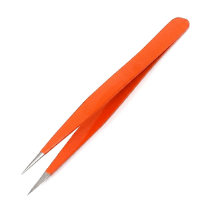Pince à épiler de qualité supérieure pour éliminer les éclats, les poils incarnés et les poils du visage, pointue (orange), certifiée ISO13485 - Product Image 4