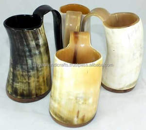 Tasse en corne naturelle faite à la main de qualité supérieure tasse de bière Viking durable pour les fêtes de l'Inde - Product Image 3
