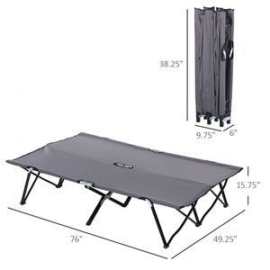 Lettino Pieghevole Portatile per 2 Persone, Extra Largo 50 Pollici, con Borsa per il Trasporto, Ideale per Spiaggia, Escursionismo e Campeggio all'Aperto - Product Image 3