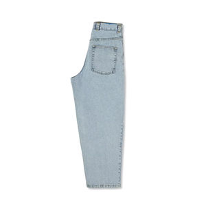 Jeans Personalizados para Hombre, 100% Algodón, Azul Claro, Cintura Media, Corte Recto, Lavado, Estilo Holgado, Talla Grande - Product Image 3