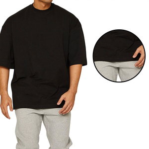 เสื้อยืดสตรีทแวร์ทรงหลวมโอเวอร์ไซส์ ผ้าคอตตอนเทอร์รี่ 100% ขายดี คอกลม ใส่สบาย ระบายอากาศ แห้งเร็ว สำหรับผู้ชาย - Product Image 3