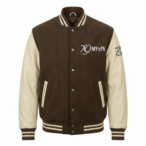 Manches en cuir style Letterman originales avec broderies et patchs – Vêtements professionnels de style américain en gros - Product Image 1