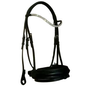 Bride de cheval de dressage Adams-Tack de qualité supérieure tout clair Extra large bande de nez rembourré accessoire équin en cuir haut de gamme - Product Image 1