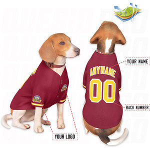 Camiseta de béisbol para mascotas, tejida, para primavera, otoño y verano, con lazo, ropa para perros, camisa deportiva de béisbol para perros, transpirable, ligera y bonita - Product Image 3