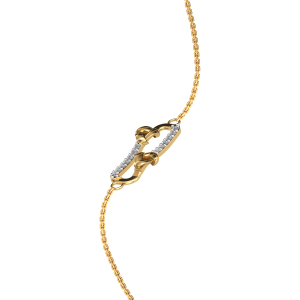 Pulsera Minimalista con Broche de Seguridad de Diamantes |   Joyería de Moda en Oro Rosa para Mujer - Product Image 1