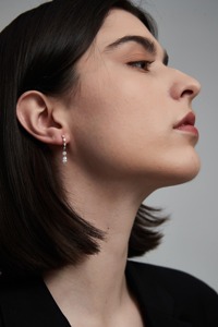 Boucles d'oreilles pendantes en or 14 carats avec diamant de laboratoire taille brillant, bijou unique pour femme, cadeau idéal pour mariage, fête ou anniversaire - Product Image 2