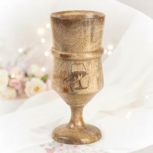 Verre à bière en bois fait main, design moderne, forme de bouteille de vin, style rustique, pour restaurants et bars - Product Image 2