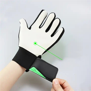 Football Goalkeeper Gloves Full Finger Non-Slip PU Material Finger Thumb Protection Pull-On Closure Adjustable Wrist Strap - Product Image 1