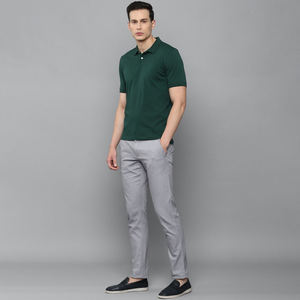 Polo Verde para Hombre con Pantalones Grises, Uniforme de Golf Premium, Atuendo Casual, Transpirable, de Algodón Tejido, Manga Corta, Color Sólido - Product Image 1