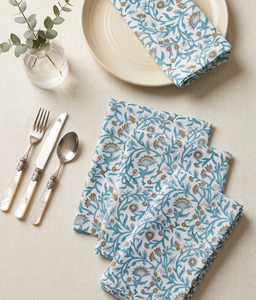 Serviettes de table en coton en gros, imprimées et brodées à la main, réutilisables pour les dîners, mariages et fêtes, 100 % coton fait main - Product Image 5