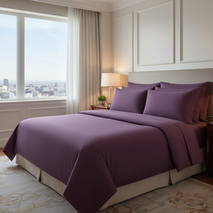 Juego de Sábanas Ajustables de 300 Hilos, Color Oscuro Liso, Estilo Americano de Lujo, 4 Piezas, Tamaño Queen/Twin/King, Diseño Sólido para Hogar y Hotel - Product Image 1