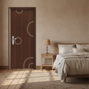 Puerta Moderna de Madera y Polímero WPC con Acabado Liso, Apertura Lateral, Impermeable, Anti-Termitas, para Baño, Comedor y Uso Comercial - Product Image 2