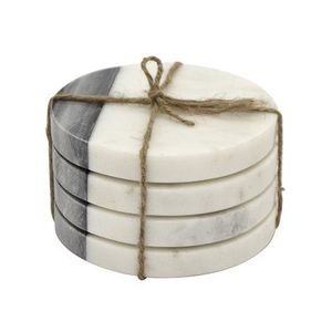 Sous-verres modernes et élégants en marbre blanc et noir, porte-tasses de style antique pour la maison, le bureau, l'hôtel, la cuisine, le salon, et pour les cadeaux de pendaison de crémaillère - Product Image 1