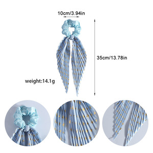 Handmade Pleated Floral Hair Scrunchies <b>Elastic</b> Ponytail <b>Headbands</b> Ribbons for Women Girls Daily Party - Product Image 3