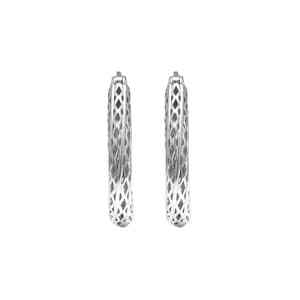 bohemian 925 sterling <b>silver</b> hoop <b>earrings</b> 18x22mm womens lightweight <b>silver</b> plated oval hoops anniversary gift fine jewelry - Product Image 3
