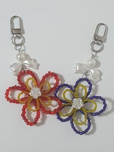 MD Handicrafts Designer Handmade Embroidery Beaded <b>Keychain</b> with Eco-Friendly <b>Customized</b> Pattern Elegant Bag Charm Premium Beads - Product Image 1