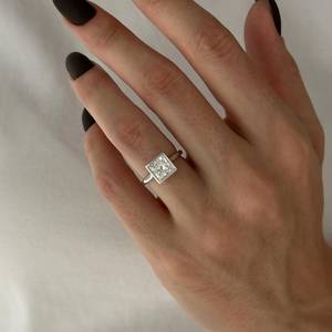 2 Carat Princess Cut E VVS2 Lab <b>Diamond</b> Solitaire <b>Ring</b>, Bezel Set Princess Cut <b>Diamond</b> Engagement <b>Ring</b> , IGI Certified - Product Image 1