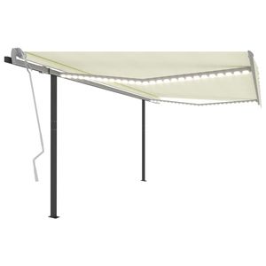 Tenda da sole manuale retrattile in crema con 13.1 LED 'x 9.8'-tettoia da esterno Premium - Product Image 2