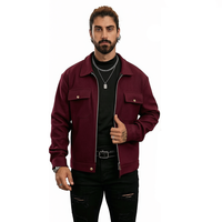 Blouson bomber zippé à capuche pour homme, bordeaux, avec col montant, réversible, écologique, respirant, séchage rapide, doublure en soie sur le devant