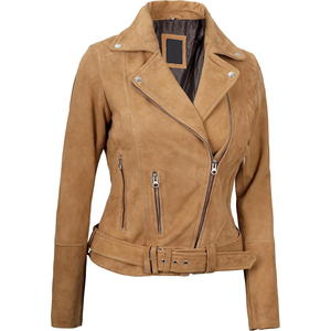 Chaqueta de Cuero Premium para Mujer, para Otoño e Invierno, con Cuero Genuino Suave y Servicio OEM Personalizado - Product Image 2