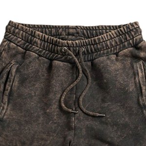 Pantalon en jean coupe droite ample taille mi-haute longueur entière décontracté taille élastique bords effilochés tissé couleur unie style automne - Product Image 2