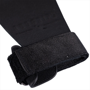 Heavy Duty Black Carbon Leather Three Holes Cross-fit Adjustable <b>Hand</b> Grips Weightlifting Body Building Workout Comfortable <b>Hand</b> - Product Image 4