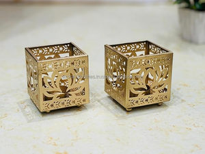 Plateau carré en métal traditionnel, best-seller, décoration d'intérieur de haute qualité, éclairage festif de Noël, de Pâques, bougeoir écologique - Product Image 6